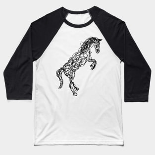 Black horse doodle Baseball T-Shirt